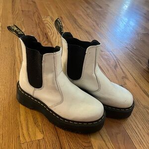Dr. Martens White Ankle Boots